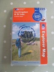 OS EXPLORER ACTIVE MAP 225 HUNTINGDON & ST IVES ORDNANCE SURVEY LAMINATED