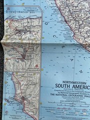 National Geographic Magazine 1964 Paper Map Northwestern South America Vintage