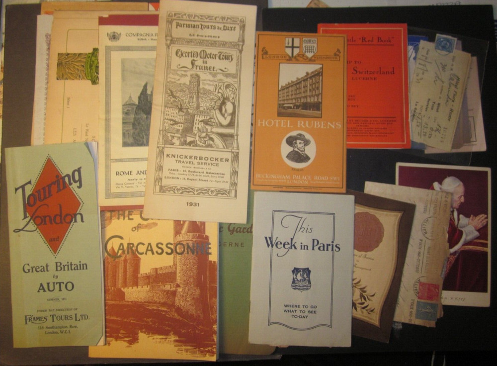 Lot of 15- 1931 Tour Guides- Rome, Florence, France, London, Paris, Switzerland