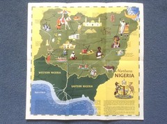 Vintage Pictorial Map of NORTHERN NIGERIA – Early 1960s