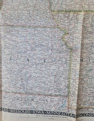 Lot of 3 National Geographic Large Folded Paper Historical Maps of the USA 1950s