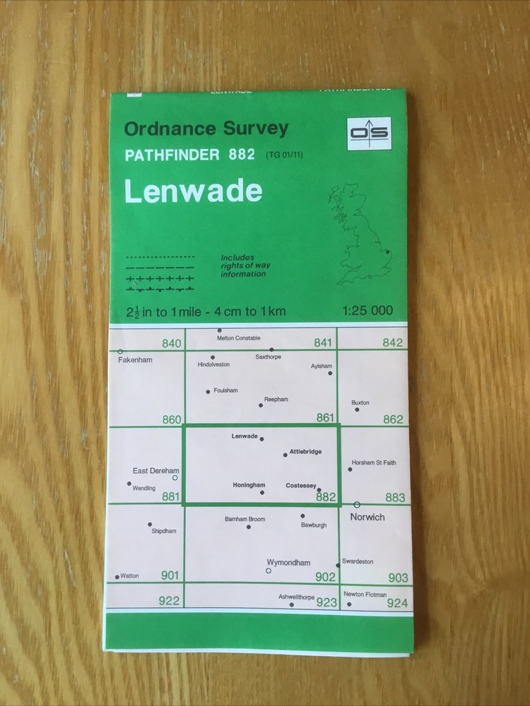 1995 Ordnance Survey Pathfinder Map 882 TG 01/11 Lenwade (incl Attlebridge )