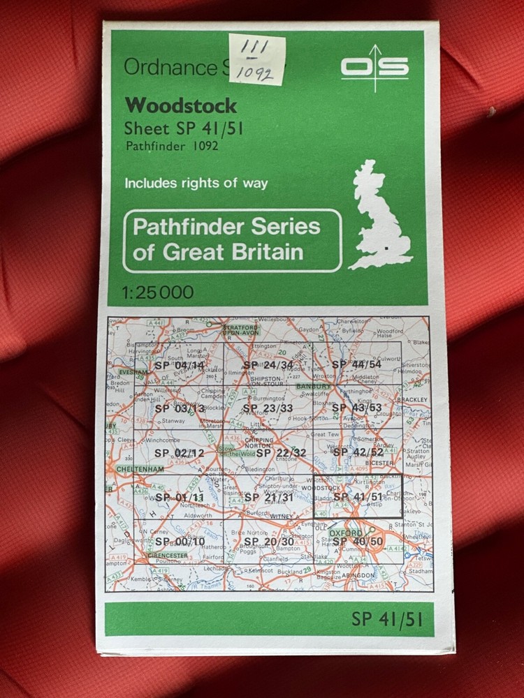 OS Ordnance Survey, Pathfinder Map, Sheet SP 41/51, Woodstock