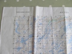 VINTAGE MAP OF RJUVEN NORGE NORWAY 1 : 50 000 US ARMY DATED 1970