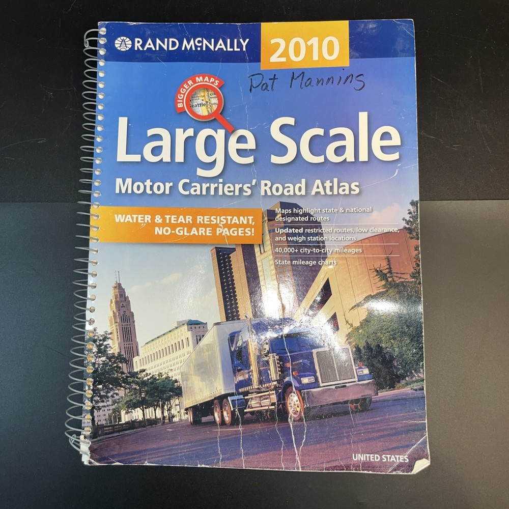 RAND MCNALLY 2010 NO GLARE PAGED SPIRAL BOUND MOTOR CARRIERS ROAD ATLAS