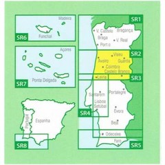 Portugal Central Road Map 1:250K, 6 street maps index of places, tourist info