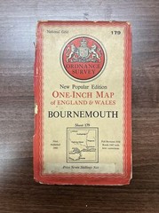 BOURNEMOUTH – 1940 Cloth Sixth Edition Ordnance Survey One Inch Sheet 179 Poole