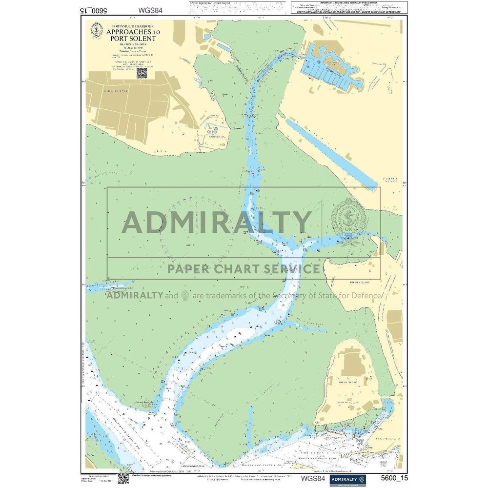 Admiralty Small Craft Chart 5600_15: Portsmouth Harbour, Approaches to Port Sole