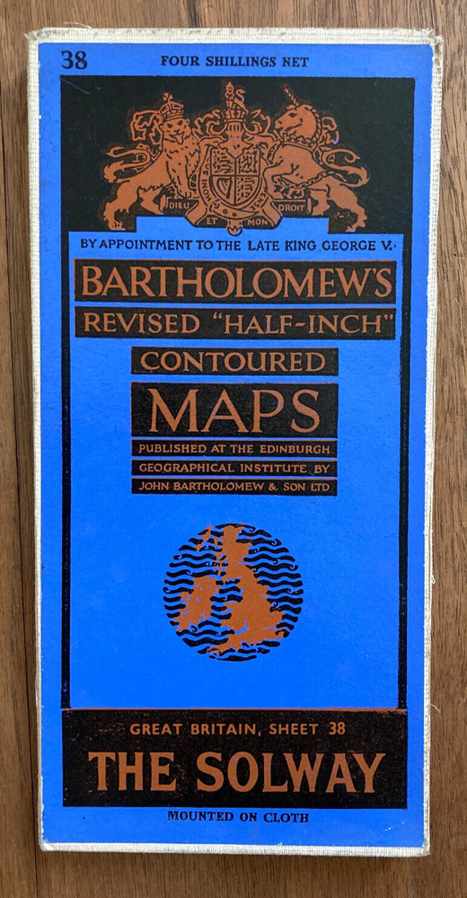 The Solway – Bartholomew’s Revised Half Inch Contoured Map Mounted On Cloth # 38