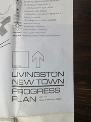 Livingston street plan and New town Progress Plan vintage map 1980