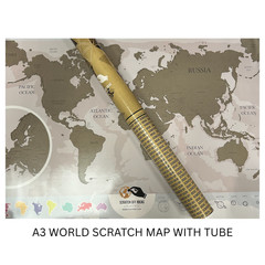 A3 World Map Travel Gift | Scratch Off Map | Map of the World Poster