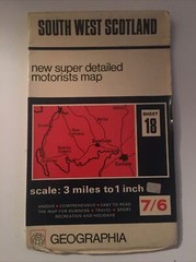 Geographia Road Motorists Map of South West Scotland 1960’s