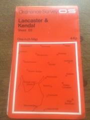 Lancaster & Kendal Cumbria Vintage 1960s Ordnance Survey OS One Inch Map