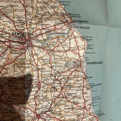 NEWCASTLE CARLISLE Bartholomew Quarter Inch Map No 9 Automobile Association