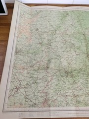 Vintage Bartholomews Revised Half Inch Contoured Maps Cambridge Sheet 20 Cloth.