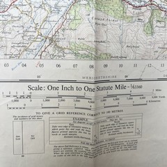 Vintage Map Denbigh Wales 1961 Large Ordance Survey