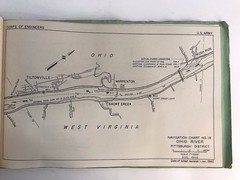 1962 U.S. Army Navigation Chart Ohio River Pittsburgh PA Powhatan Point OH