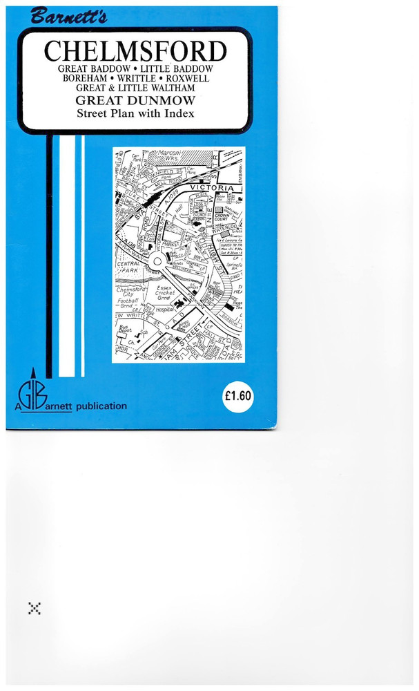 CHELMSFORD Street plan by BARNETT’S – 1980’s