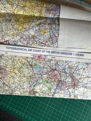 Topographical Air Chart of Southern England. 1985. about 84 x 80 cms. Laminated