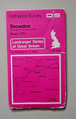 Snowdon OS Ordnance Survey Landranger Map Sheet 115 1983 1:50000 Scale