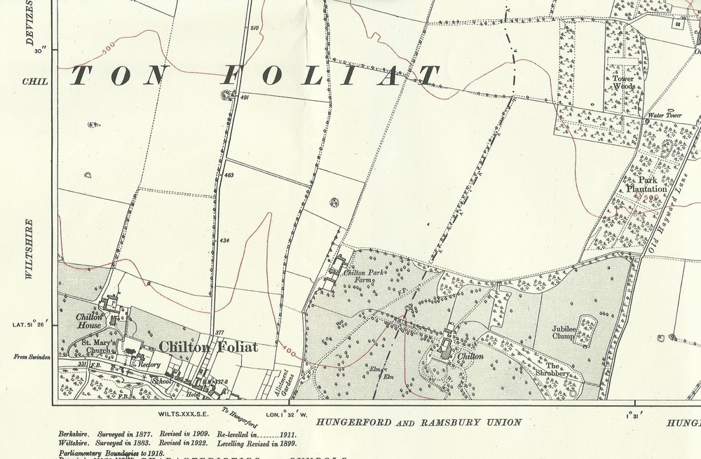 Ordnance Survey 6 inch -1 mile map Chilton Foliat, Berkshire XXXIII NE, 1925