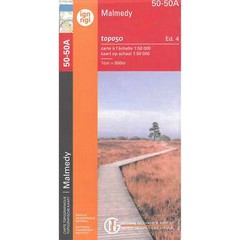 Belgium Malmedy IGN Topo map 50-50A Hiking Walking cycling Driving WW2 history