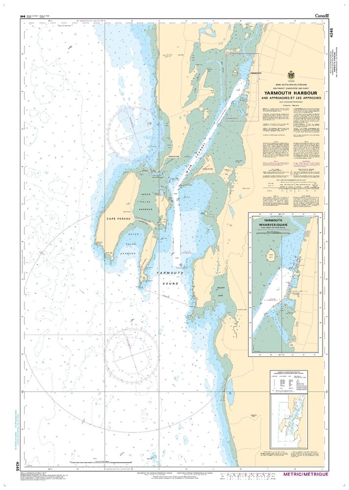 Yarmouth Harbour and Approaches / et les approches | CHS Chart 4245 (48 x 34)