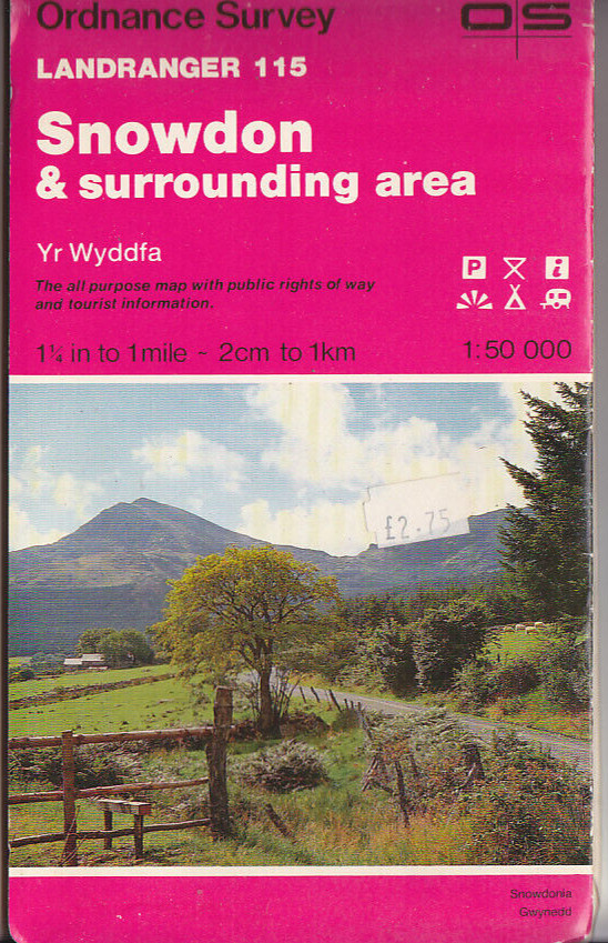 Ordnance Survey Landranger Map 1:50,000 Sheet 115 Snowdon & surrounding area