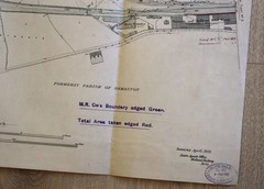 1921 County of Derby Midland Railway Boundary Map NORMANTON Station Survey Plan