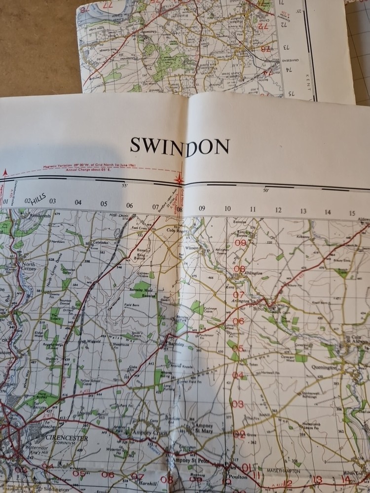 Ordnance Survey Map Of Great Britian – SWINDON – 1961 – 1/63360