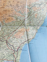 Bartholomew Survey Cloth Map of Deeside- Sheet 52 in the Series – circa 1935