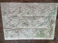 Vintage Ordnance Survey Popular one Inch Cloth Map, Stroud &, 1933, No: 103