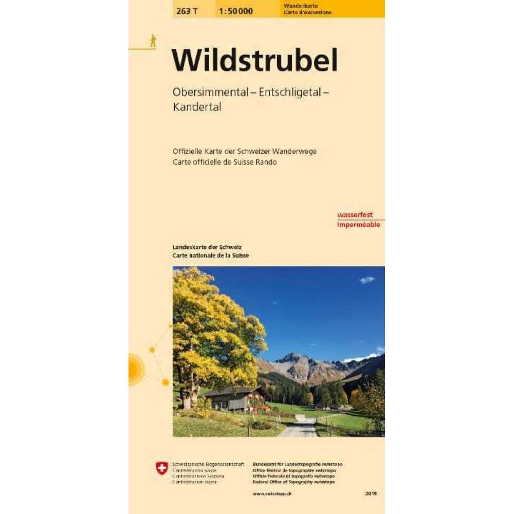 Switzerland map 263T: Wildstrubel Obersimmental Kandertal hiking trekking 50K