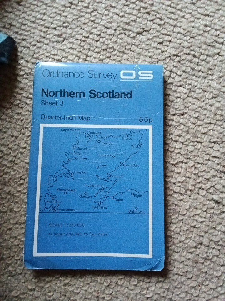 Northern Scotland Ordnance Survey Quarter-Inch Map (Sheet 3) Good Condition