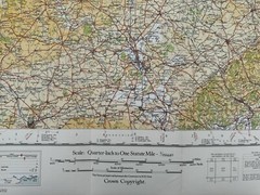 ORDNANCE SURVEY MIDLANDS Sheet 8 CLOTH QUARTER INCH MAP OF GREAT BRITAIN – 1946