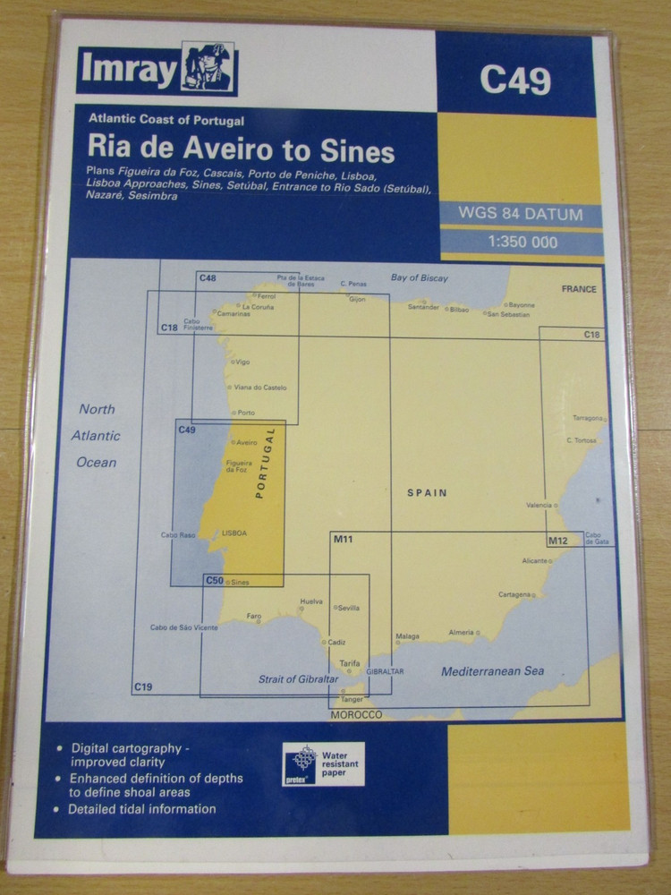*LOOK* Amazing Cond IMRAY Folding Map C49 RIA DE AVEIRO TO SINES (Portugal)