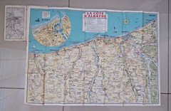 Vintage Tourist Map De La Cote D’Albatre France 1960 Folding Paper