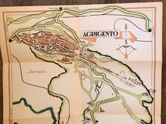 Agrigento, Sicily, fold out paper tourist map, 1960 vintage