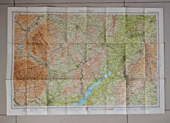 Wye Valley Bartholomew’s Half Inch Contoured Map Sheet 13 Folding Paper 1960’s