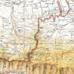 Central Asia: Dushanbe Map Tajikistan Uzbekistan topographic hiking trekking