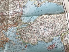LARGE 1957 NATIONAL GEOGRAPHIC SOCIETY, EUROPE FOLDED MAP