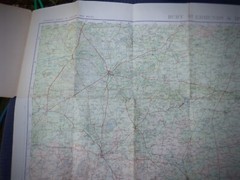 1930s Ordnance Survey Road Map of Bury St. Edmunds & Ipswich – 1/2″ to 1 Mile
