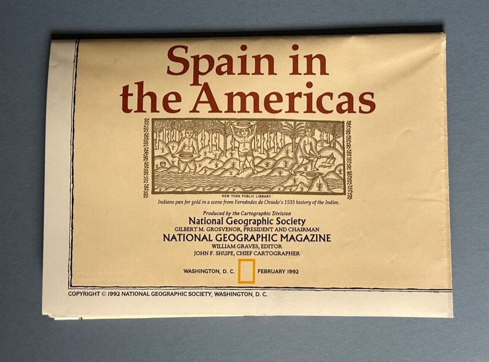 Spain in the Americas, National Geographic, Chart & Poster, 1992