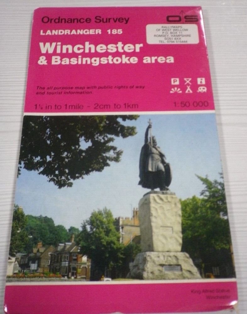 Landranger 185 Ordnance Survey Map 1:50000 Winchester & Basingstoke Area