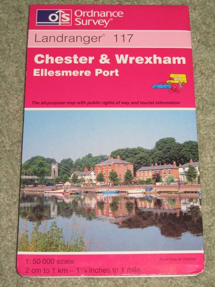 OS Ordnance Survey Landranger Map Sheet 117 Chester & Wrexham – 1997