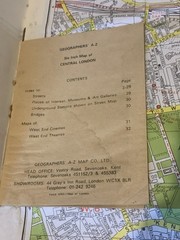 London Folding Map with Underground Railway, Street Index 1980’s Tourist UK