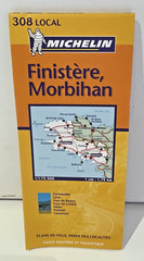 Michelin Map – Finistere, Morbihan -nr 308 – 1cm : 1.75km (driving map) French
