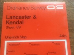 Lancaster & Kendal Cumbria Vintage 1960s Ordnance Survey OS One Inch Map