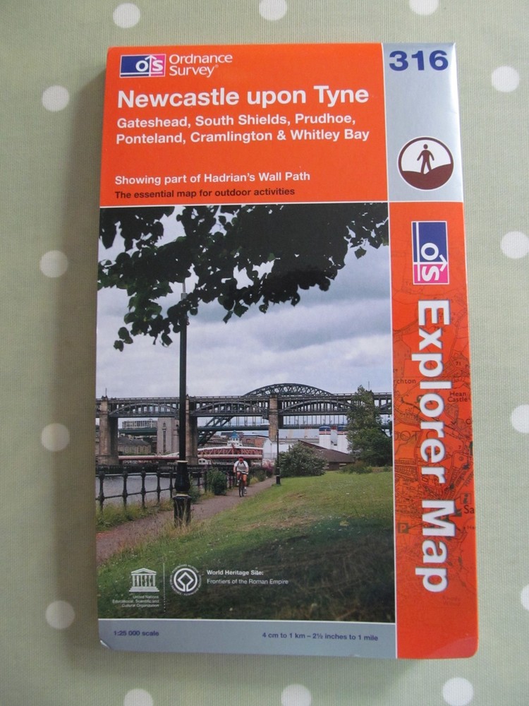OS EXPLORER MAP 316 NEWCASTLE UPON TYNE ORDNANCE SURVEY
