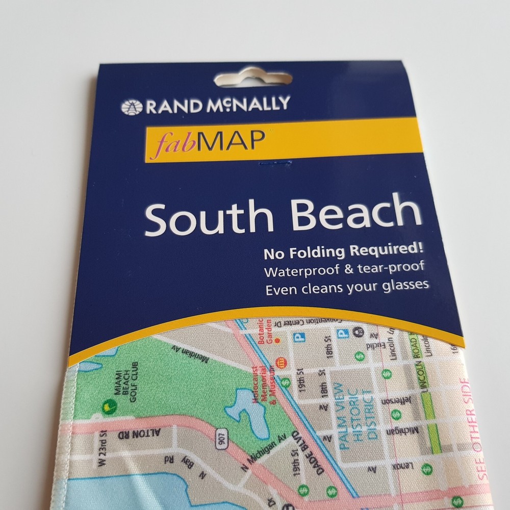Rand McNally Miami South Beach Cloth Map USA Florida waterproof clean glasses